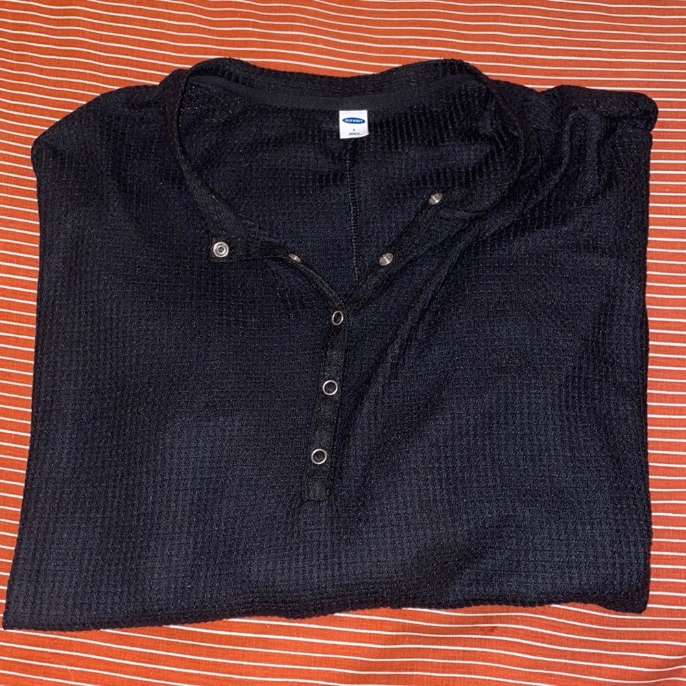 Old Navy Waffle Knit Henley -EUC- Size Large